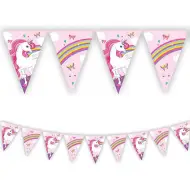 Festone di bandierine per festa di unicorni arcobaleno