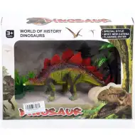 Figura di dinosauro Stegosauro con uovo e piante