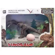 Figura di dinosauro Tyrannosaurus Rex con uovo e piante