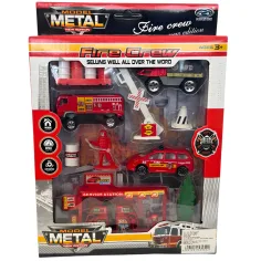 Fire Crew: Set di piccoli camion dei pompieri con accessori immagine 3
