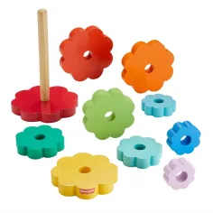 Fisher-Price: Gioco di sviluppo Piramide ad anelli in legno - Mattel immagine 3