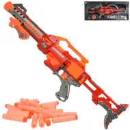 Flames Storm: Gigante fucile spara-spugne elettrico rosso con luce, tamburo rotante e proiettile 73cm