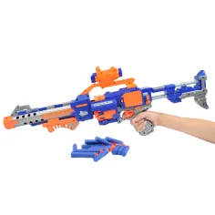 Flames Storm: Gigante pistola spara-spugne elettrica con luci, tamburo rotante e proiettili 73cm immagine 8