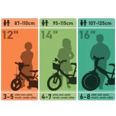 Flappy bicicletta per bambini da 12” con cestino e seggiolino per bambole, colore rosa-bianco - Dino Bikes immagine 4