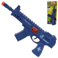 Flint Gun: Fucile mitragliatore militare blu con funzione di imitazione del colpo, 30 cm