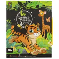 Fogli da grattare e colorare, 26x21 cm con 10 fogli e penna per grattare in diverse varianti