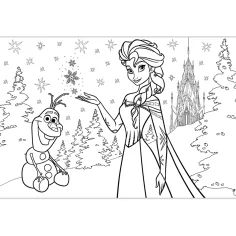 Frozen – Il potere dell’amicizia puzzle 2 in 1 da 108 pezzi e album da colorare 50x35cm – Lisciani immagine 3
