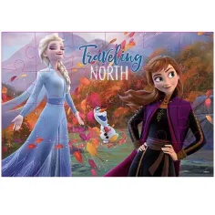 Frozen 2 in 1 con 24 puzzle colorabili con poster immagine 3