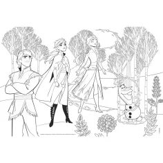 Frozen 2 in 1 maxi puzzle 2x60 pezzi e album da colorare 50x35cm - Lisciani immagine 2