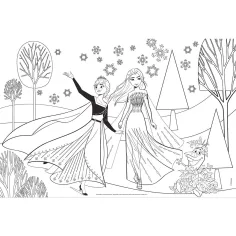 Frozen 2 in 1 maxi puzzle 2x60 pezzi e album da colorare 50x35cm - Lisciani immagine 3