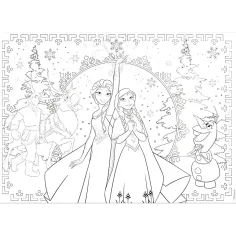 Frozen 2 in 1 puzzle da 250 pezzi e album da colorare 50x35 cm - Lisciani immagine 3