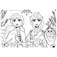 Frozen II 2 in 1 maxi puzzle 4x48 pezzi e album da colorare 35x25cm - Lisciani immagine 2