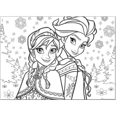 Frozen Le sorelle 2 in 1 maxi puzzle da 60 pezzi e da colorare 70x50 cm - Lisciani immagine 2