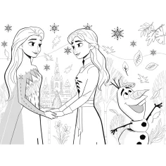 Frozen sorelle 2 in 1 Eco mini puzzle da 48 pezzi e album da colorare 35x25 cm - Lisciani immagine 3