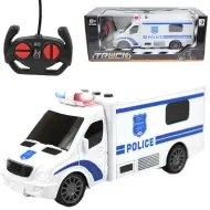 Furgone della polizia telecomandato con effetti luminosi e sonori in scala 1/24, 20 cm