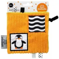GaGaGu: panno sensoriale bifacciale con motivo di pinguino e procione