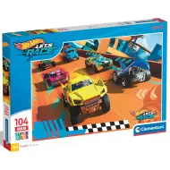 Gara Hot Wheels con puzzle maxi supercolor da 104 pezzi - Clementoni