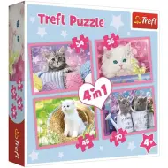 Gatti divertenti 4 in 1 puzzle da 70-54-48-35 pezzi - Trefl