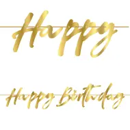Ghirlanda di Buon Compleanno - colore oro