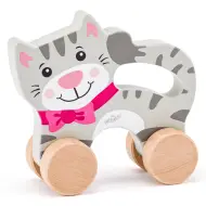 Giocattolo in legno a forma di gatto da spingere - Woodyland