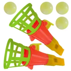 Gioco di lancio e cattura con mini coni a coppie con fischietto e 4 palline in diverse varianti. immagine 2