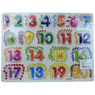 Gioco di legno ad incastro con numeri colorati e maniglie 30x22cm