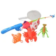 Gioco di pesca colorato con pesci e granchi, canna da pesca 47 cm