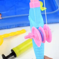 Gioco di pesca con piscina gonfiabile e canna da pesca telescopica immagine 6