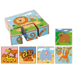 Gioco di puzzle in legno con animali esotici immagine 2