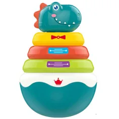 Gioco educativo a piramide ad anelli con dinosauri immagine 2