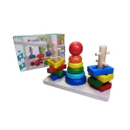 Gioco educativo torre arcobaleno in legno