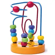 Gioco in legno con palline arancioni mini.