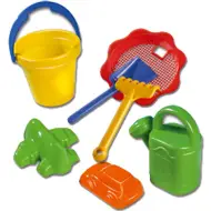 Grande set da spiaggia con secchio ondulato 7 pezzi - D-Toys