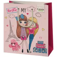 Green Grass Bestie borsa regalo media per ragazze 20x9x23cm