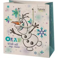 Green Grass Borsa regalo premium di medie dimensioni di Frozen Olaf natalizia 18x10x23cm