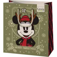 Green Grass Mickey Mouse borsa regalo natalizia premium di medie dimensioni 18x10x23cm
