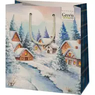 Green Grass Villaggio invernale borsa regalo esclusiva di medie dimensioni 18x10x23cm