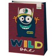 Green Grass Wild One borsa regalo grande con mostriciattoli 24x9x34cm