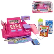 Happy Shopping: Registratore di cassa rosa con suoni e accessori 23x14cm