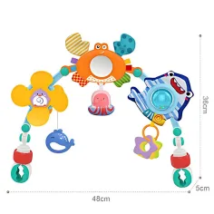 Happy World: Arco da gioco con animali marini fissabile a lettino o passeggino 48x36cm immagine 2