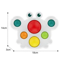Happy World: Pop it! Giocattolo per lo sviluppo delle abilità del bambino calmante a forma di granchio. immagine 2