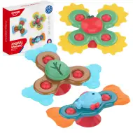 Happy World: Set di giochi educativi con 3 spinner per bambini a forma di animali