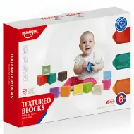 Happy World: set di 12 blocchi da costruzione morbidi per lo sviluppo del tatto