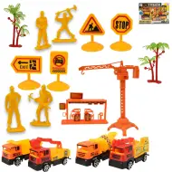Heavy Duty: Set di giochi da costruzione con auto a retrocarica e accessori