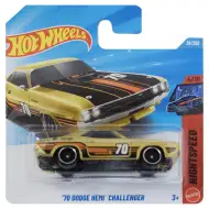 Hot Wheels: 70 Dodge HEMI Challenger macchinina giallo oro 1/64 - Mattel