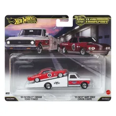 Hot Wheels: 72 Chevy Ramp Truck autotrasportatore e 66 Chevrolet Corvair modellino in scala 1/64 - Mattel