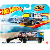Hot Wheels: Camion da trasporto Scania Rally Truck in scala 1:64 - Mattel