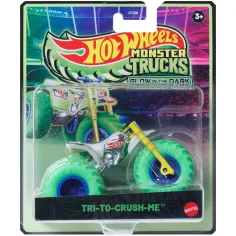 Hot Wheels Monster Trucks: Try-To-Crush-Me macchinina che si illumina al buio 1/64 - Mattel