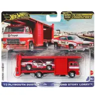 Hot Wheels: Second Story Lorry trasportatore di auto premium e modellino 73 Plymouth Duster 1/64 - Mattel