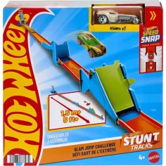 Hot Wheels: Set di avviamento stunt - Playset Slam Jump Challenge - Mattel